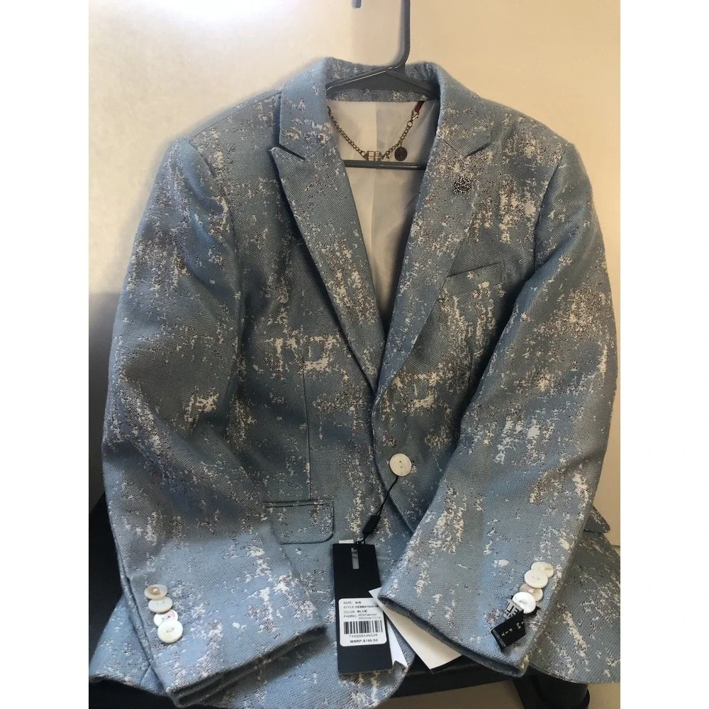 Elie Balleh Milano Italy Boys Blue Blazer Jacket Size 8 NWT Formal Coat